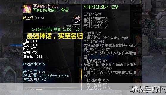 dnf军神神话是哪个部位，游戏装备的神秘探寻